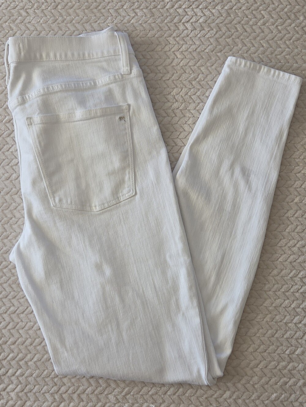 Madewell 9" High Riser Skinny Skinny Jeans White Denim Size 32 Tall